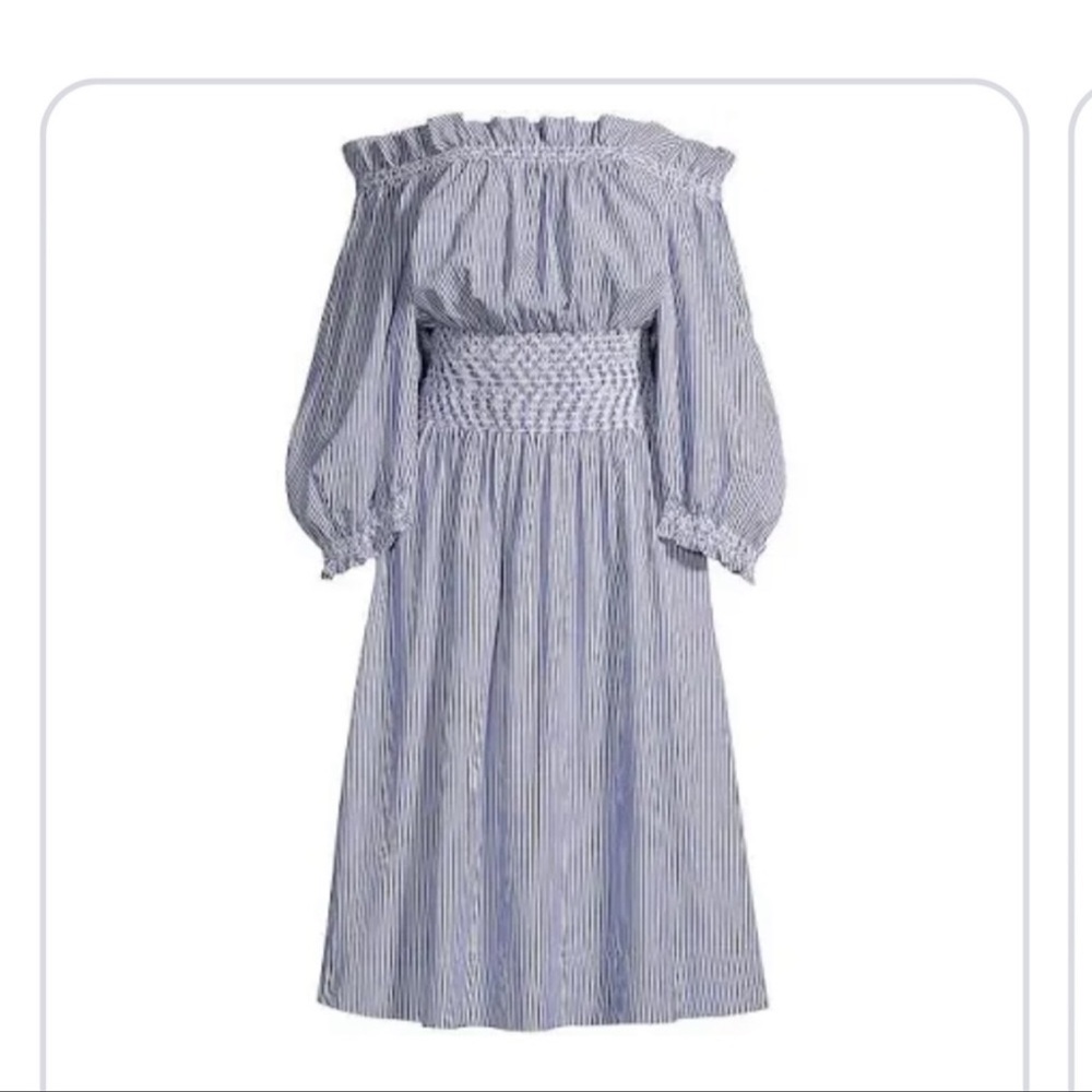 NWT Cynthia Rowley June Off Shoulder Dress Blue White Stripe S Small New - Picture 4 of 5